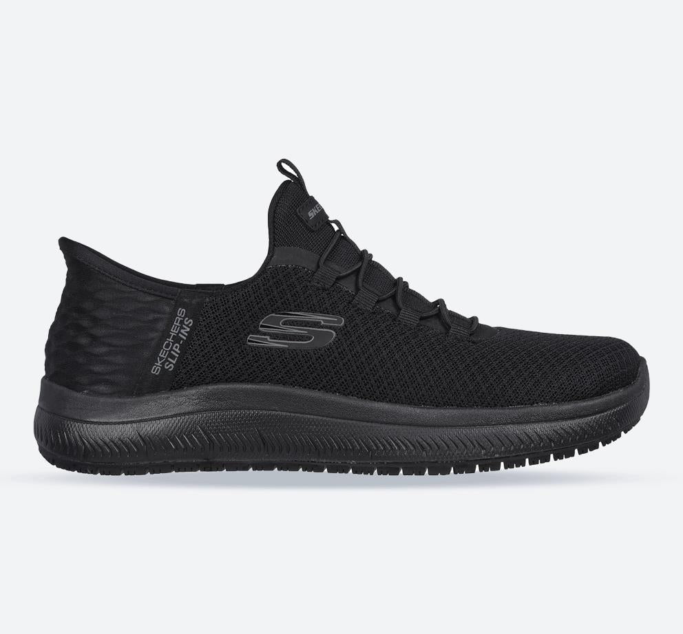 Women's Wide Fit Skechers 108144EC Summits SR Enslee Work Trainers in Black - Image 1
