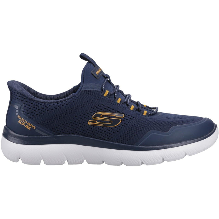 Men's Wide Fit Skechers 233045 Slip-ins Summits Top Rate Trainers in Navy/Yellow - Image 1