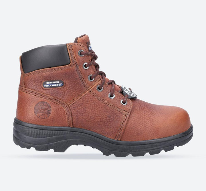 Men's Wide Fit Skechers 77009EC Workshire Safety Boots in Brown - Image 1