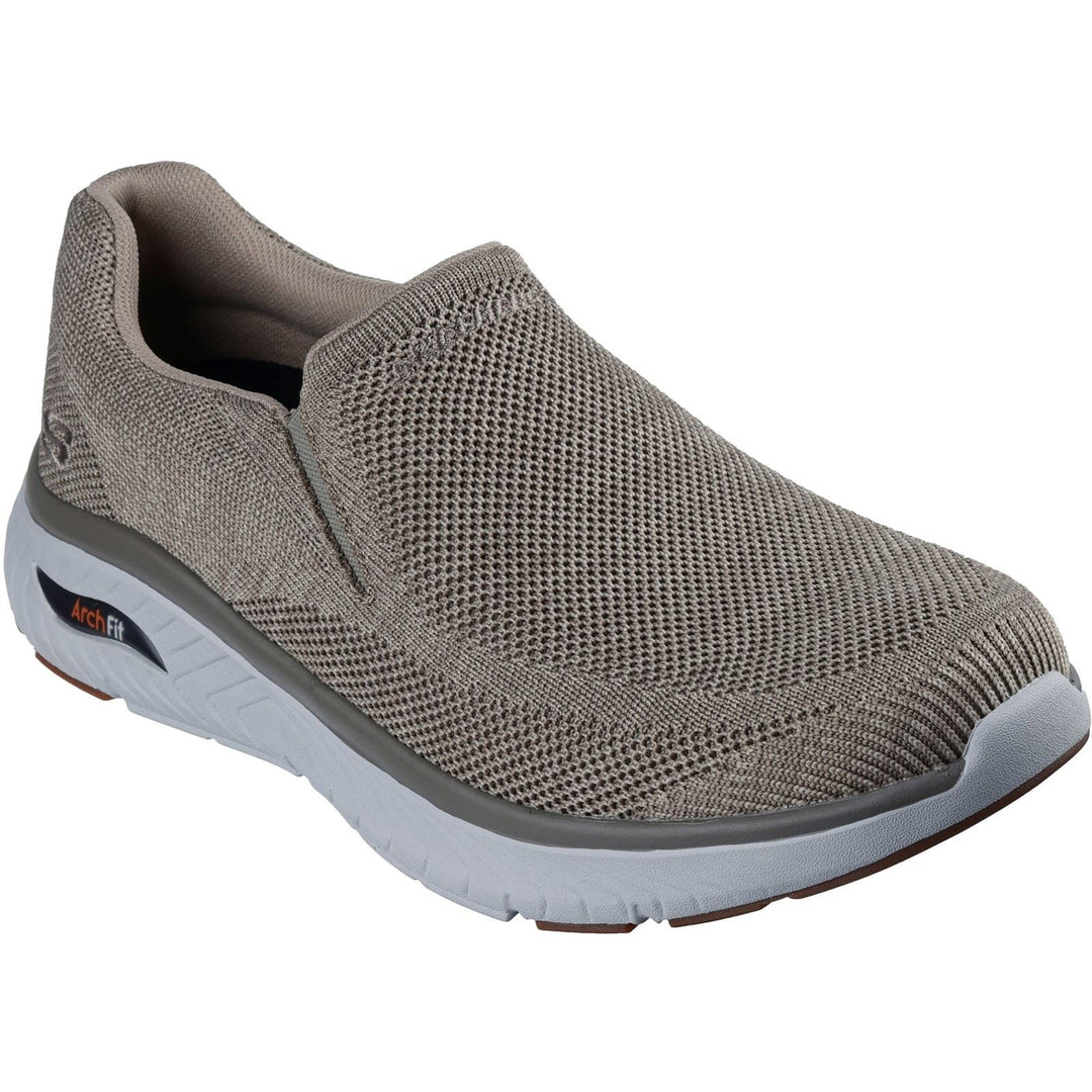 Men's Wide Fit Skechers Arch Fit Crosser Locke Trainers in Taupe - Image 3