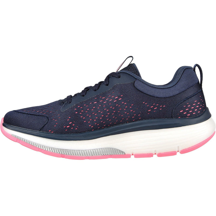 Women's Wide Fit Skechers 124933 Go Walk Workout Walker Trainers in Navy/Hot Pink - Image 1