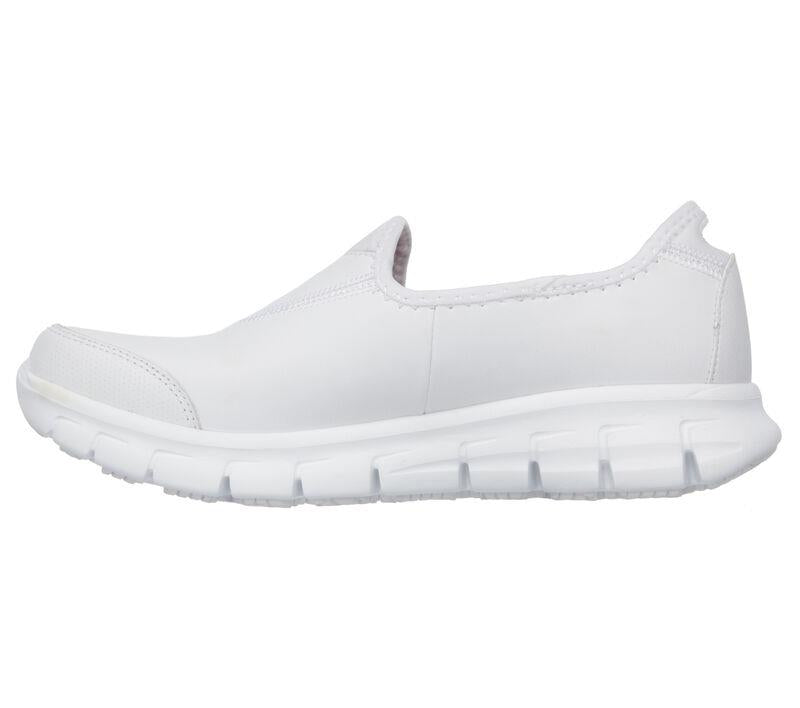 Women's Wide Fit Skechers 76536EC Work Relaxed Fit Sure Track Shoes in White - Image 4