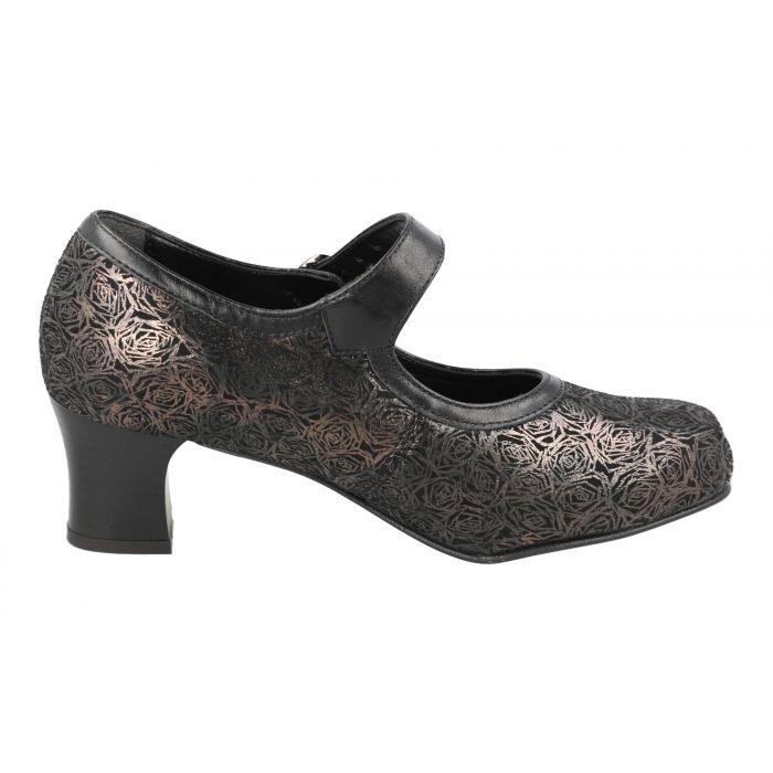 Women's Wide Fit DB Bangalore Shoes in Black Stretch Textile - Image 3