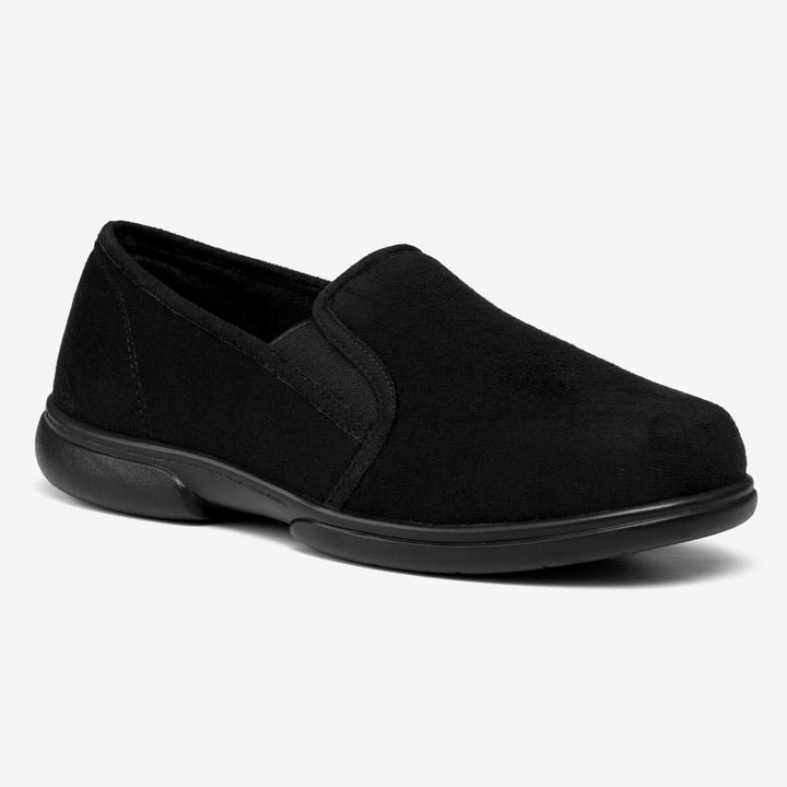 Mens Wide Fit Tredd Well Seth Slip On Slippers in Black - Image 1