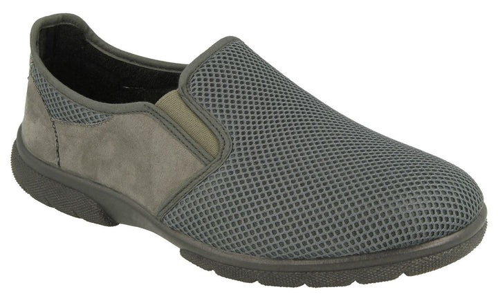 Men's Wide Fit DB Cairo Shoes in Black Textile - Image 1