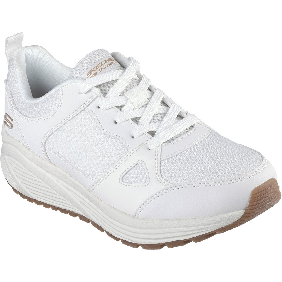 Womens Wide Fit Skechers 117268 Bobs Sparrow 2.0 Retro Clean Trainers in Off White - Image 3