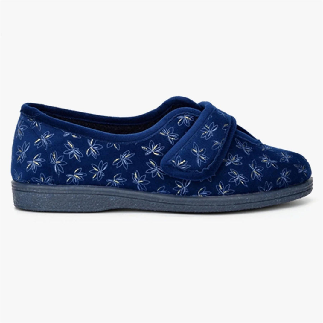 Womens Wide Fit Sleepers LS941NC Ivy Slippers in Navy - Image 2