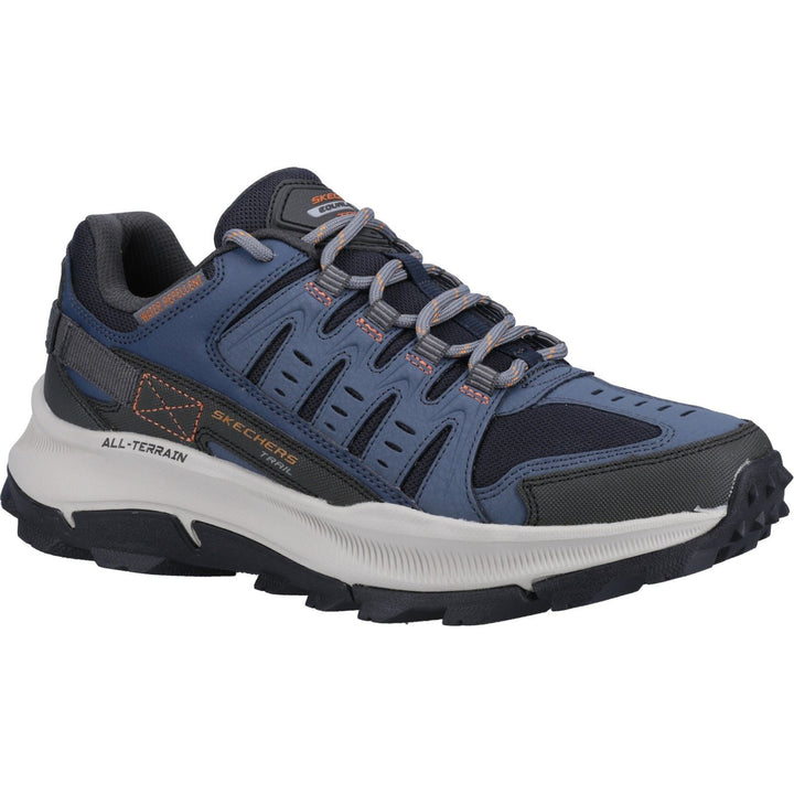 Men's Wide Fit Skechers 237501 Equalizer 5.0 Trail Solix Trainers in Navy/Orange - Image 1