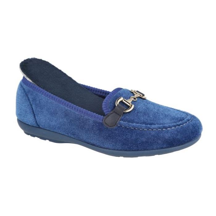 Womens Wide Fit DB Martha Slippers in Black - Image 1