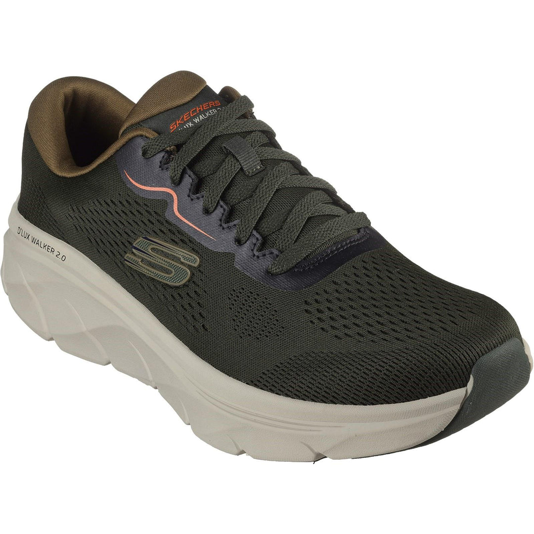 Men's Wide Fit Skechers 232714 D'lux Walker 2.0 Swave Trainers in Black /Lime - Image 7