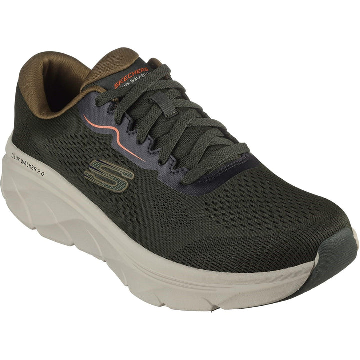 Men's Wide Fit Skechers 232714 D'lux Walker 2.0 Swave Trainers in Black /Lime - Image 1