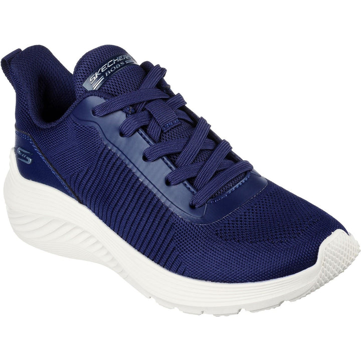 Women's Wide Fit Skechers 117470 Bobs Squad Waves Sports Trainers - Navy in Navy - Image 1