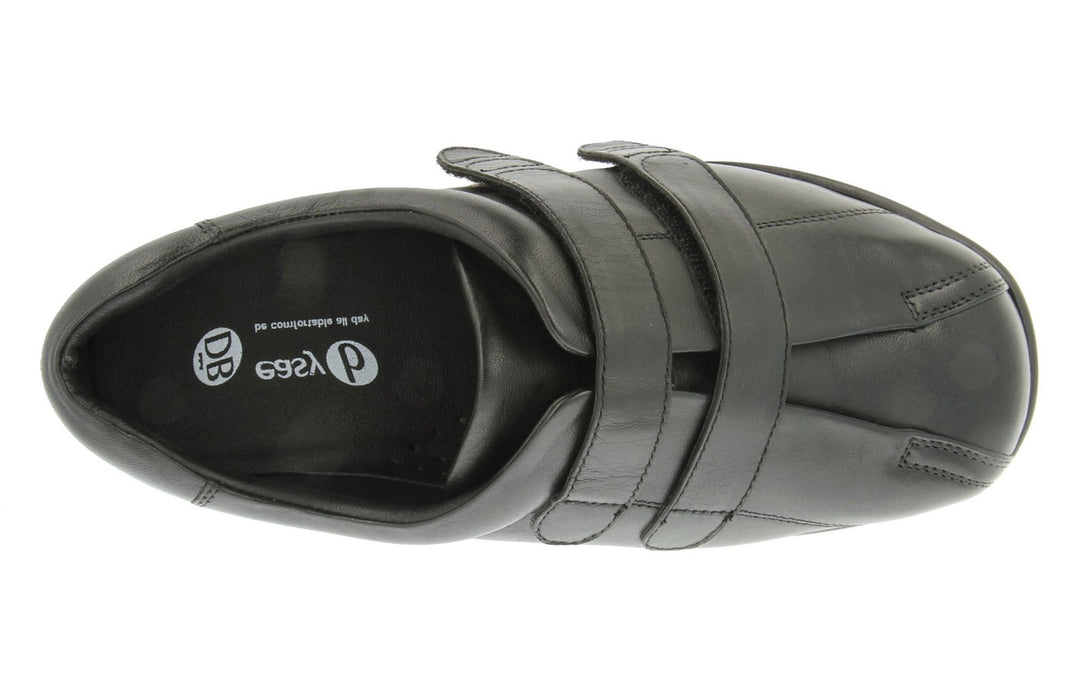 Womens Wide Fit DB Serena Shoes in Black Leather - Image 5