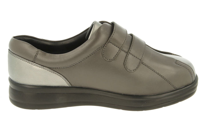 Womens Wide Fit DB Serena Shoes in Black Leather - Image 1