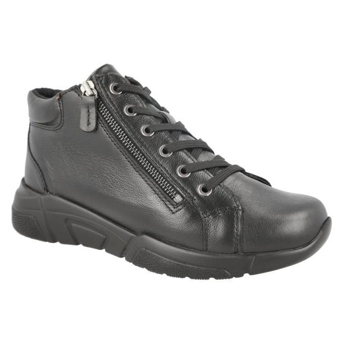 Women's Wide Fit DB Harbour Boots in Black Leather - Image 3