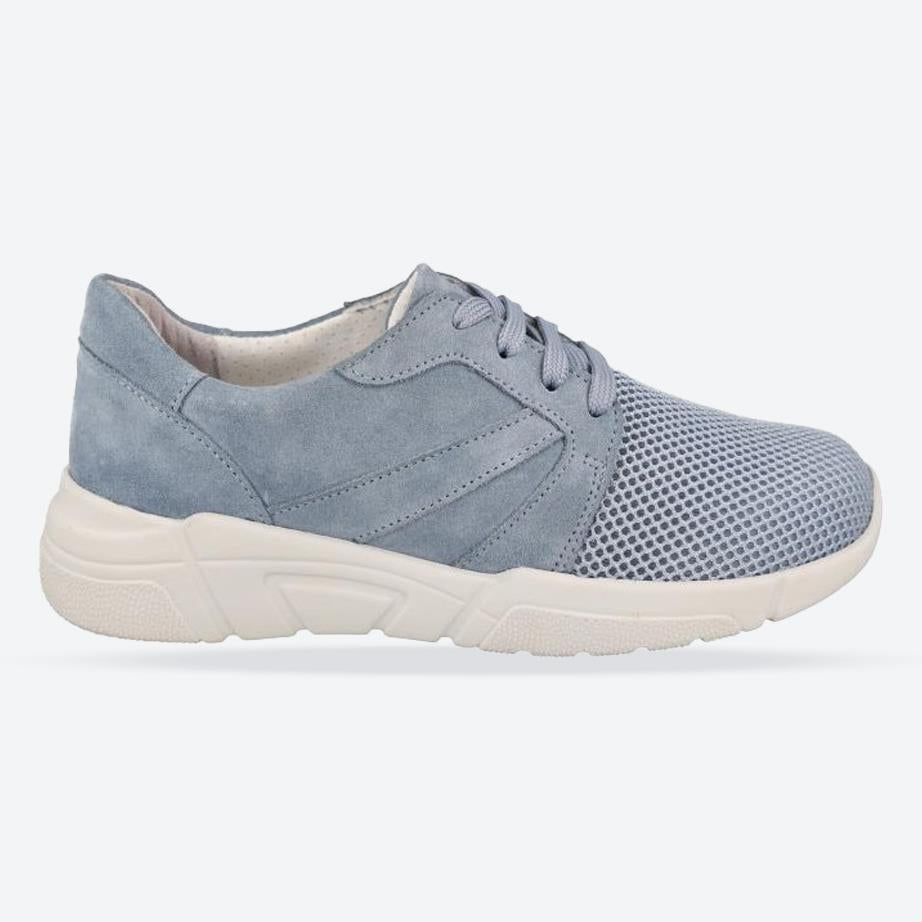Women's Wide Fit DB Gabrielle Shoes in Blue Suede / Stretch - Image 1