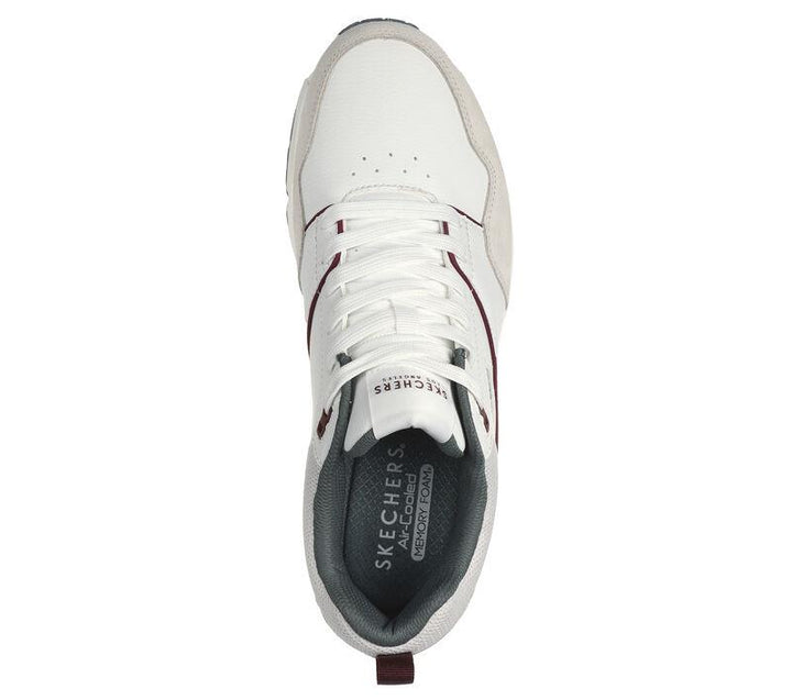 Men's Wide Fit Skechers 183020 Uno Retro One Trainers - White/Green in White/Green - Image 1