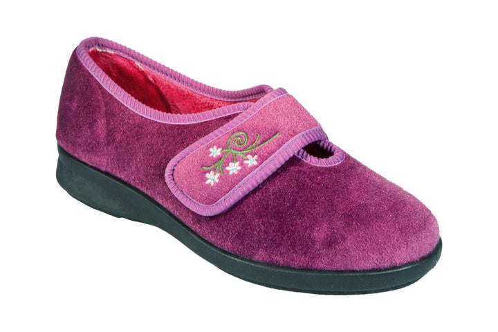 Womens Wide Fit DB Caroline 2 Slippers in Black - Image 1