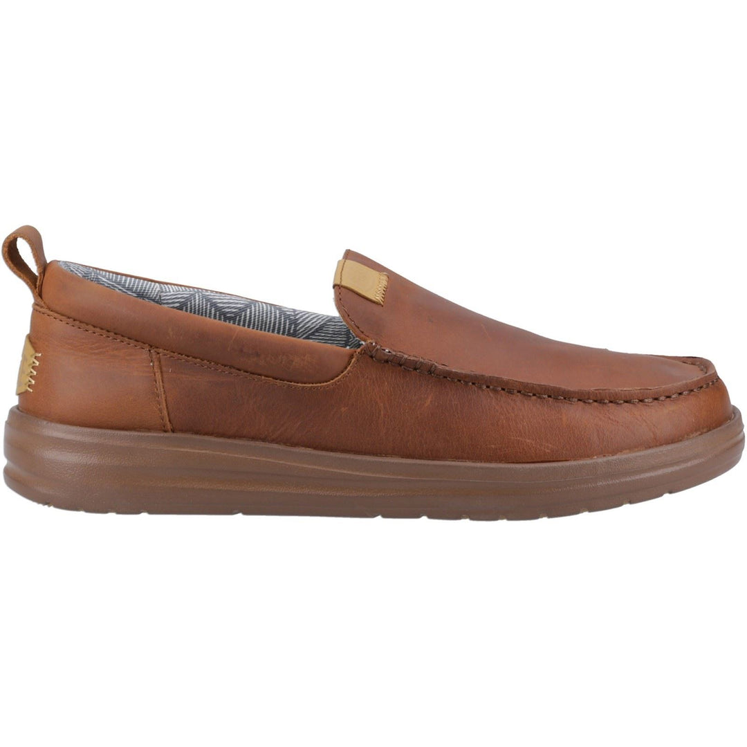 Men's Heydude 40173 Wally Grip Moc Craft Leather Shoes in Brown - Image 2