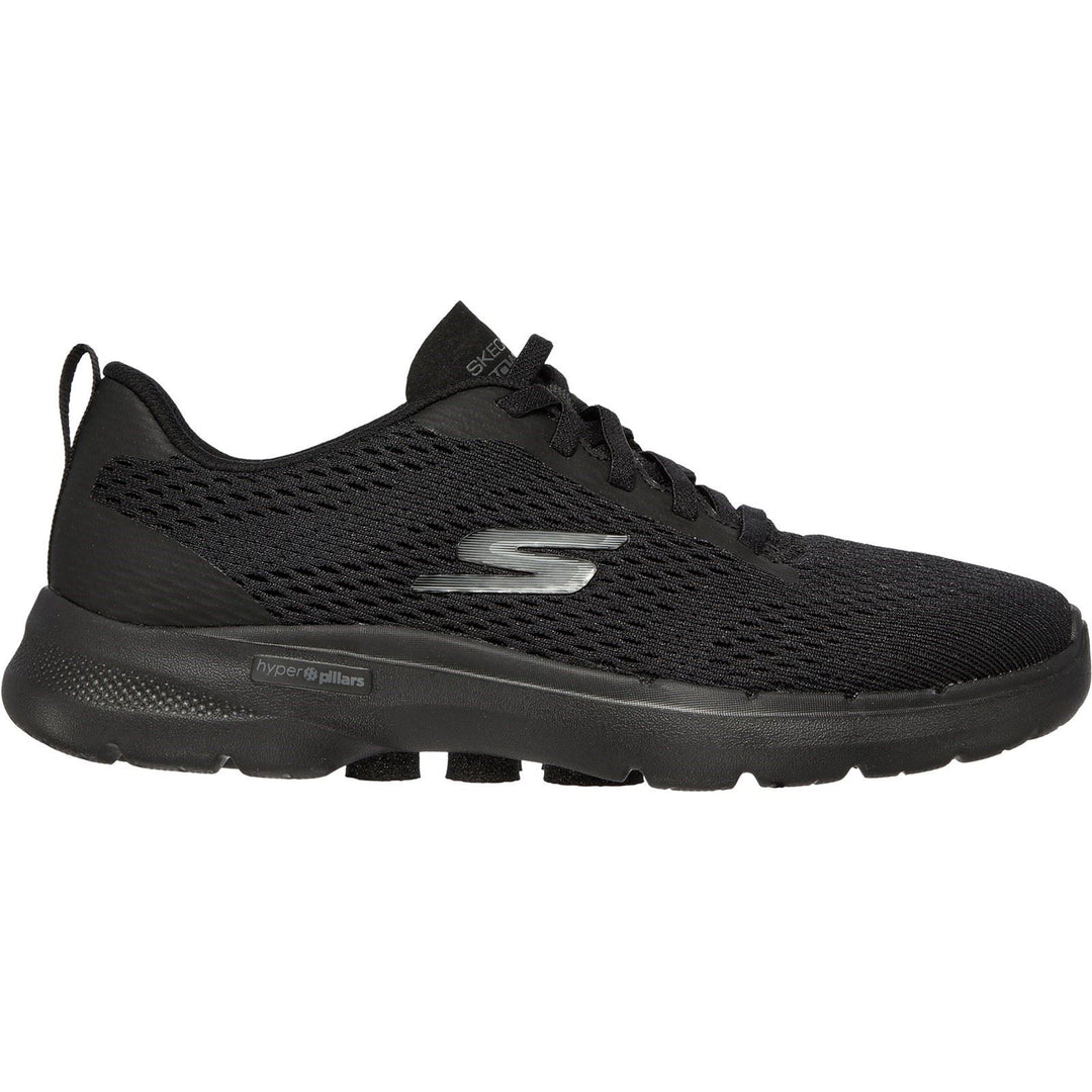 Women's Wide Fit Skechers 124512 Go Walk 6 Bold Vision Trainers in Black - Image 2