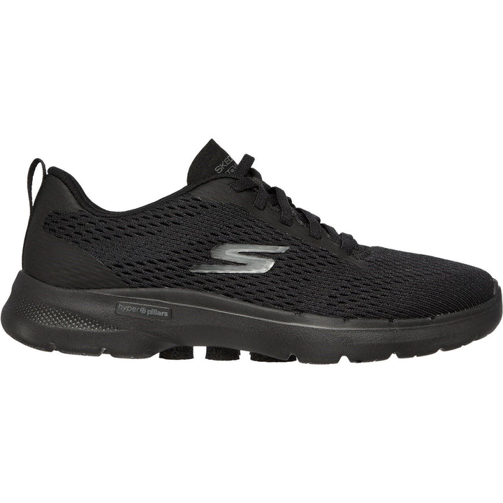 Women's Wide Fit Skechers 124512 Go Walk 6 Bold Vision Trainers in Black - Image 1