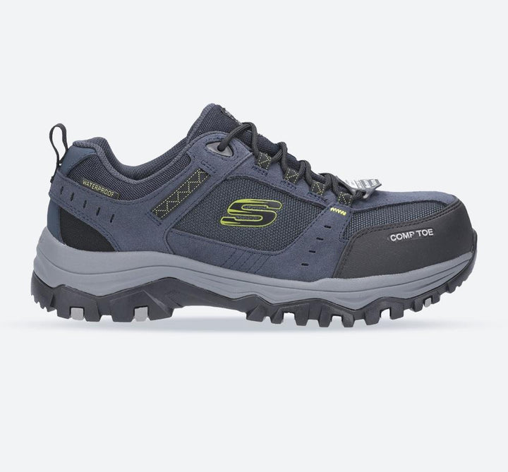 Men's Wide Fit Safety Skechers 77183EC Greetah Lace Up Hiker Composite Toe Trainers in Navy/Black - Image 1