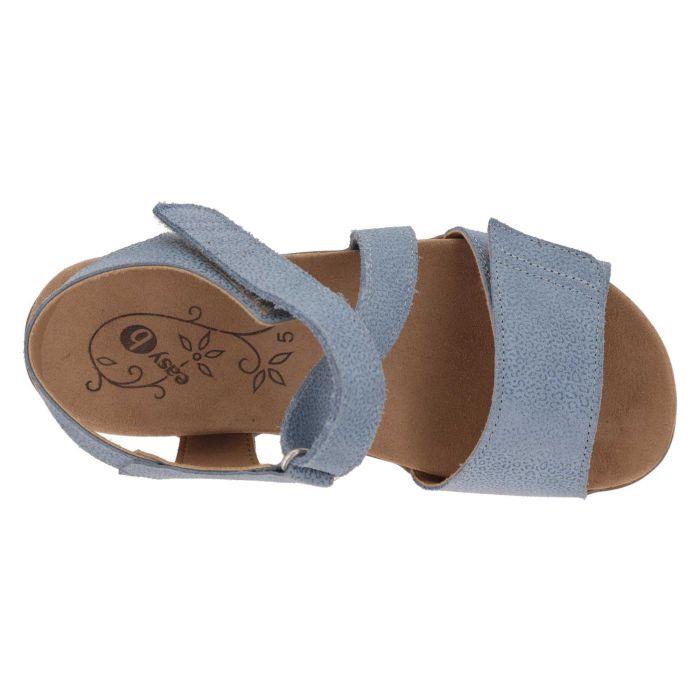 Women's Wide Fit DB Kalista Sandals in Blue Print Leather - Image 5
