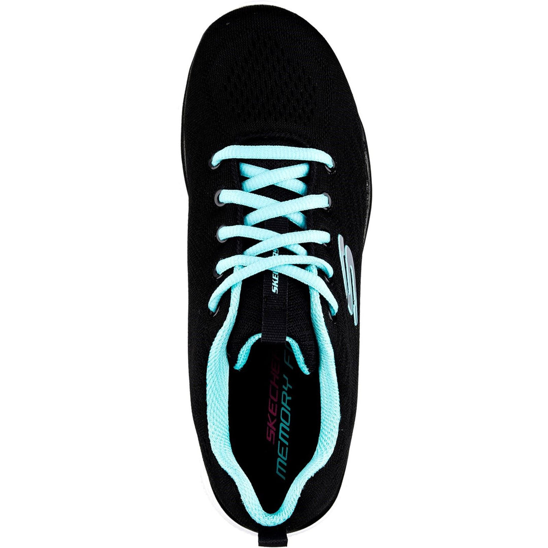 Women's Wide Fit Skechers 12615 Graceful Get Connected Sports Trainers - Black/Turquoise in Black/Turquoise - Image 4