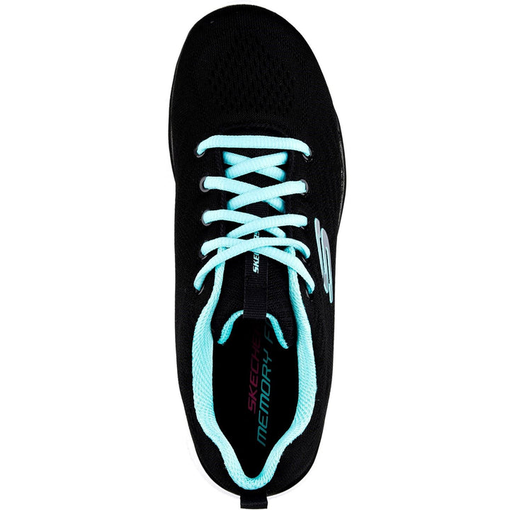 Women's Wide Fit Skechers 12615 Graceful Get Connected Sports Trainers - Black/Turquoise in Black/Turquoise - Image 1