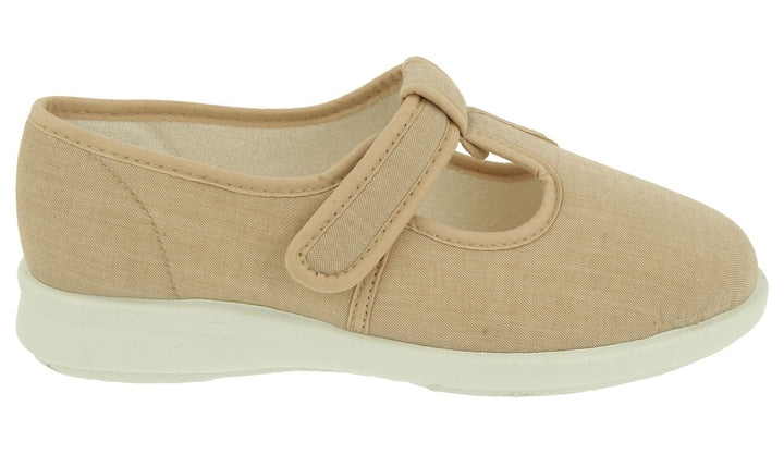 Womens Wide Fit DB Scroll Canvas Shoes in Denim Blue - Image 1