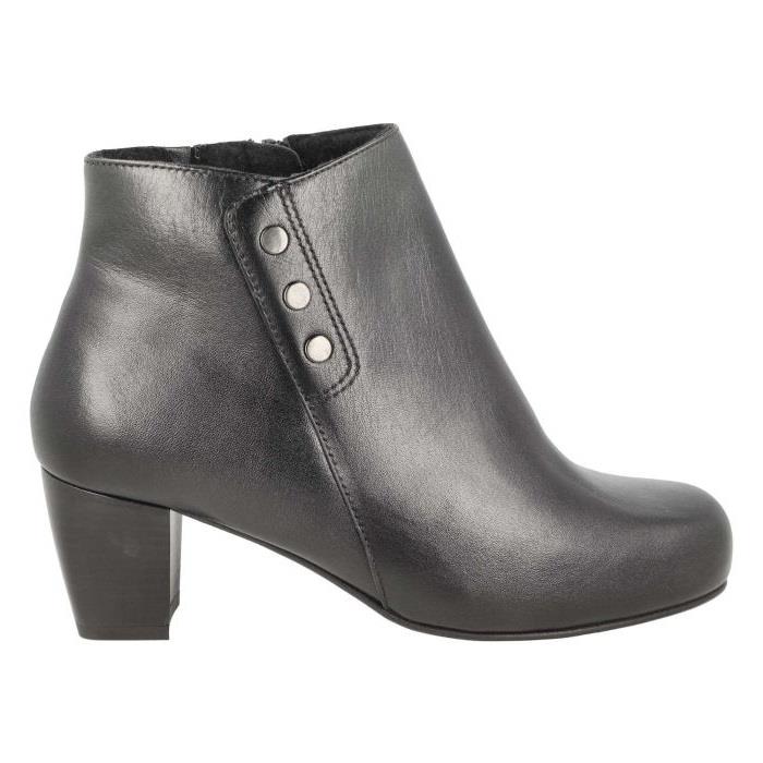 Women's Wide Fit DB Jeannie Heeled Boots in Black Nappa Leather - Image 1
