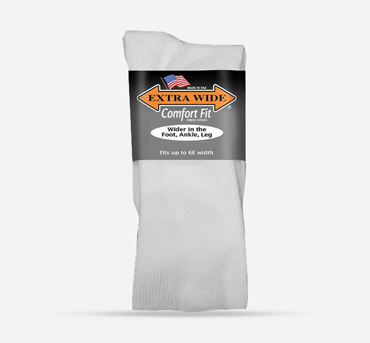 Mens Extra Wide 7250 Comfort Fit Comfort Socks in White - Image 1