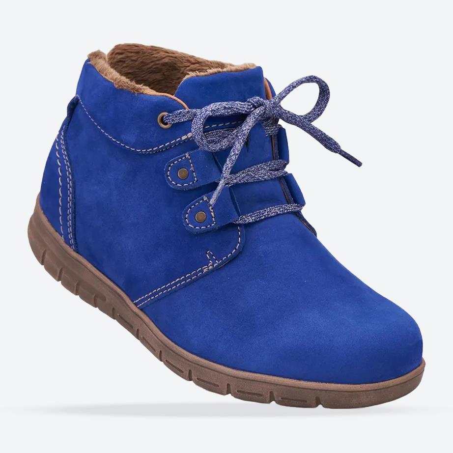 Women's Wide Fit Cosyfeet Megan Boots in Cobalt Blue - Image 1