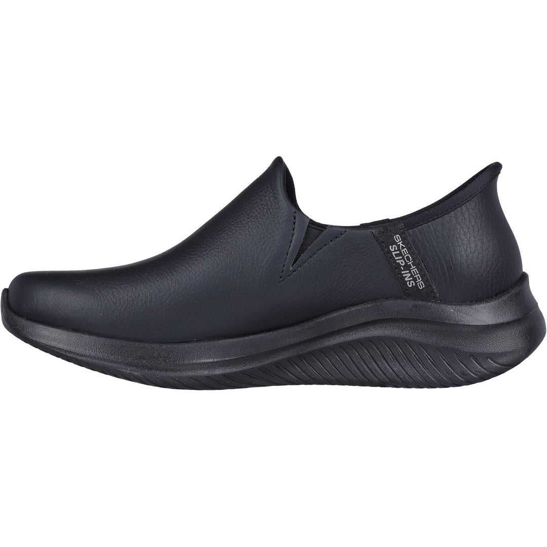 Women's Wide Fit Skechers 149593 Slip-ins Ultra Flex 3.0 All Smooth Trainers in Black - Image 3