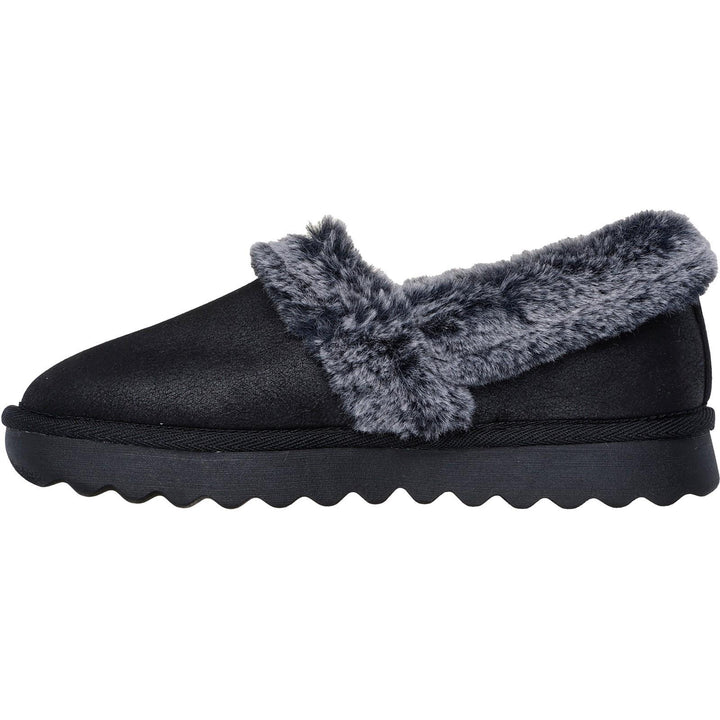 Women's Wide Fit Skechers 169027 Cozy Up Slippers in Black - Image 1