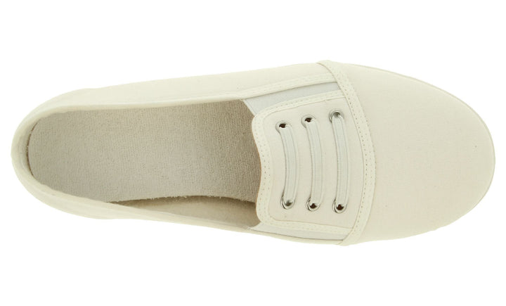 Womens Wide Fit DB Coup Canvas in Navy - Image 1