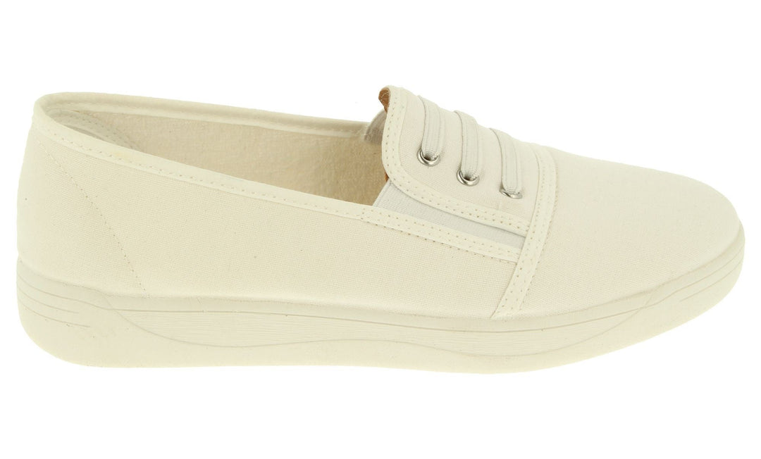 Womens Wide Fit DB Coup Canvas in Navy - Image 11