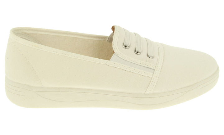 Womens Wide Fit DB Coup Canvas in Navy - Image 1