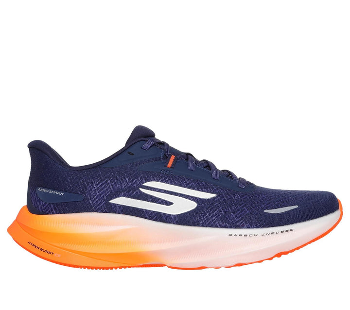 Men's Wide Fit Skechers 246200 Go Run Ride 12 Trainers in Navy/Orange - Image 1