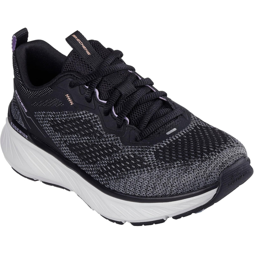 Women's Relaxed Fit Skechers 150471 Edgeride Power Flow Trainers in Black/Lavender - Image 3