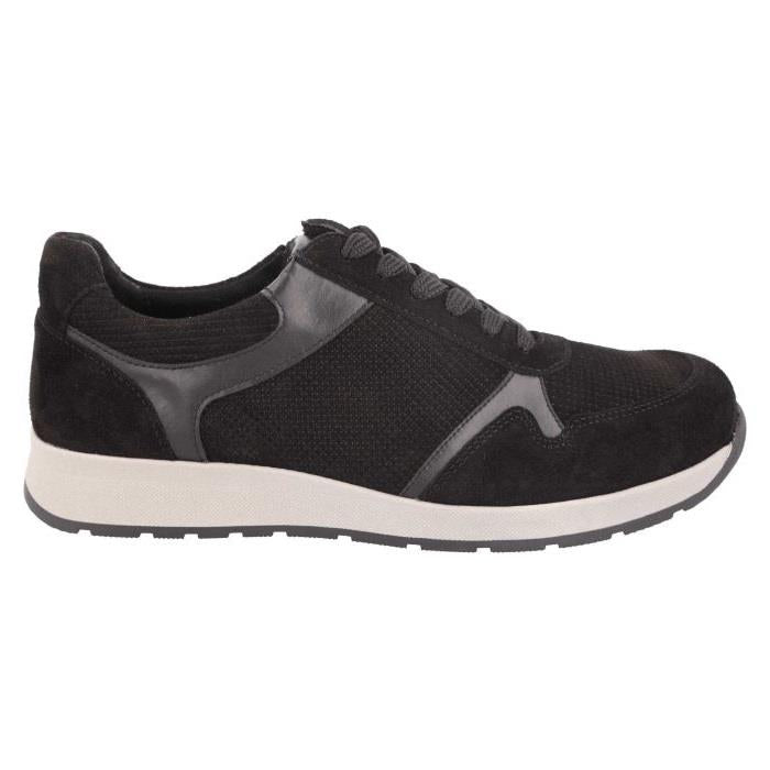 Men's Wide Fit DB Hector Trainers in Black Suede - Image 2