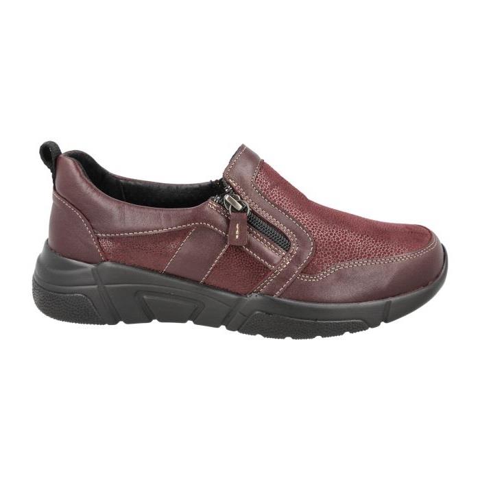 Women's Wide Fit DB Worth Shoes in Black Lea / Stretch Textile - Image 1