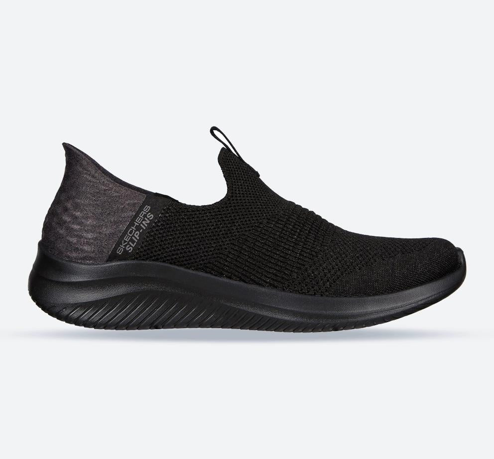 Women's Wide Fit Skechers 149708 Slip-ins Ultra Flex 3.0 Cozy Streak Trainers in Black - Image 1