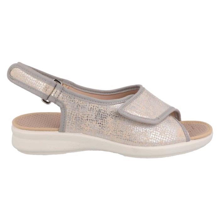 Women's Wide Fit DB Lobelia Sandals in Denim Blue Canvas - Image 6