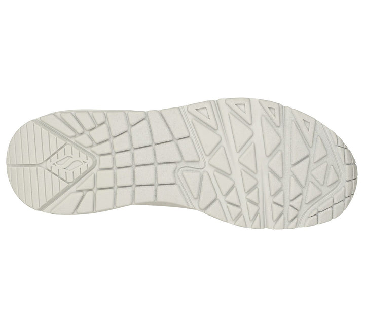 Women's Wide Fit Skechers 73690 Uno - Stand On Air Walking Street Wear Trainers - Off White in Off White - Image 1