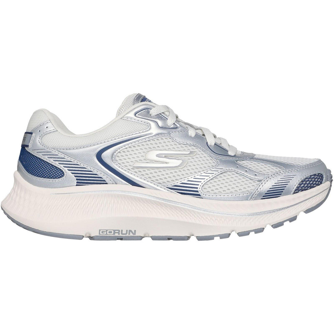 Women's Wide Fit Skechers 128633 Go Run Consistent 2.0 Volt Trainers in White/Silver/Black - Image 5
