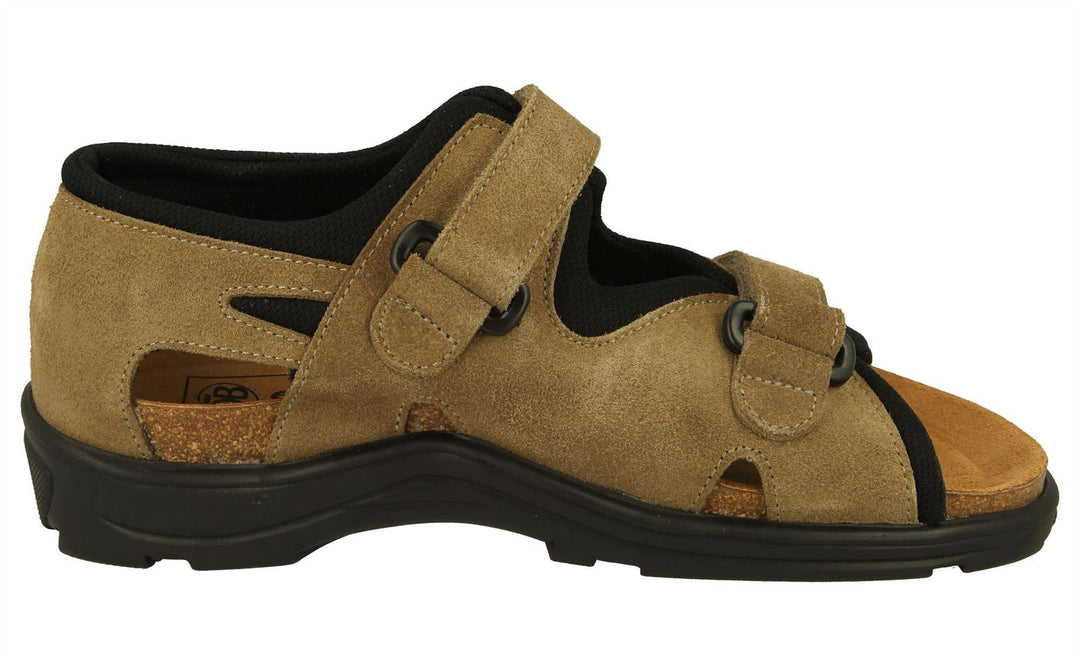 Womens Wide Fit DB Starling Sandals in Taupe Suede - Image 9