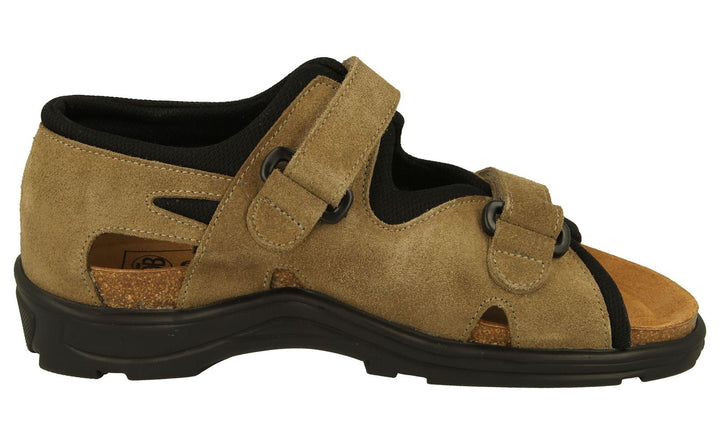 Womens Wide Fit DB Starling Sandals in Taupe Suede - Image 1