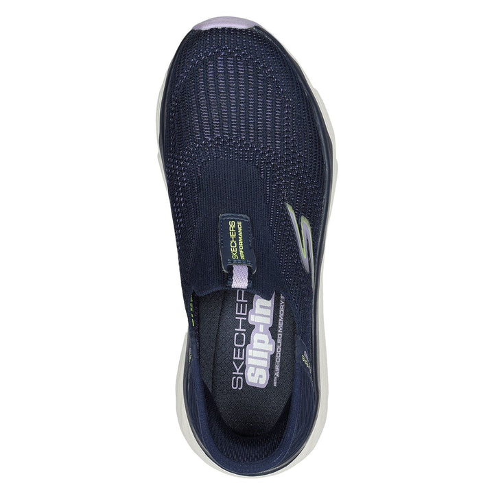 Women's Wide Fit Skechers 128571 Max Cushioning Smooth Trainers - Navy/Lavender in Navy/Lavender - Image 1
