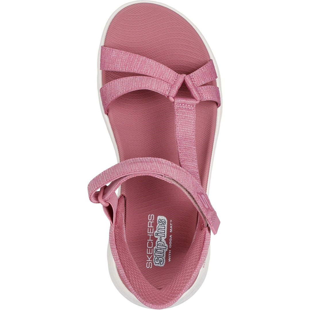 Women's Wide Fit Skechers 141481 Slip-ins Go Walk Flex Illuminate Sandals in Mauve - Image 5